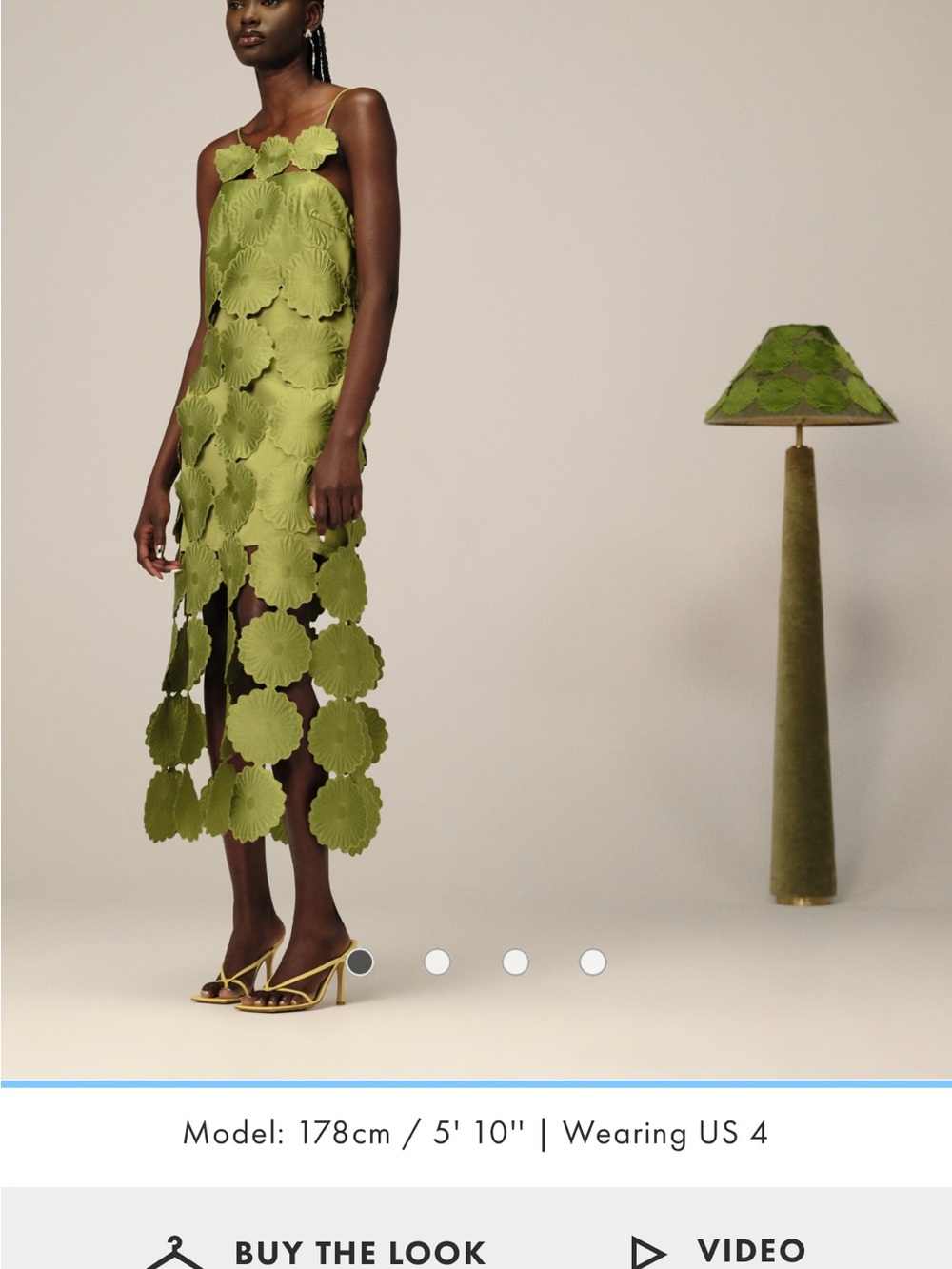 ISO ARRANGE ASOS cutwork floral midi dress in green